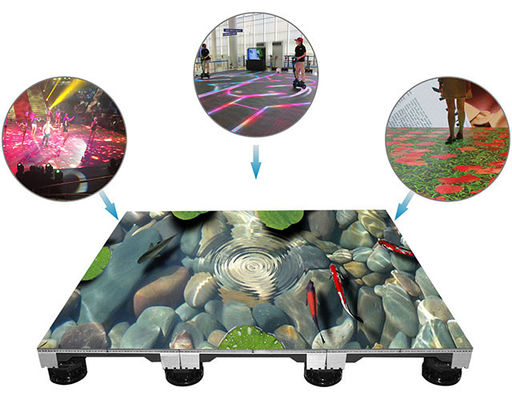 Painéis de piso LED interativos CE, azulejos de piso de dança LED 500mm * 500mm