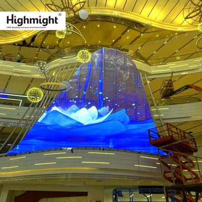 Resolução HD tela de filme de cristal LED Alto brilho e ângulos de visão amplos